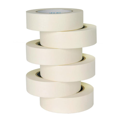 TIANBO FIRST masking tape, 1.41in wide, beige-white, 6-roll bundle for clean masking