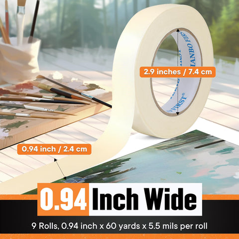 TIANBO FIRST painter tape with smooth edge for sharp lines in DIY projects.