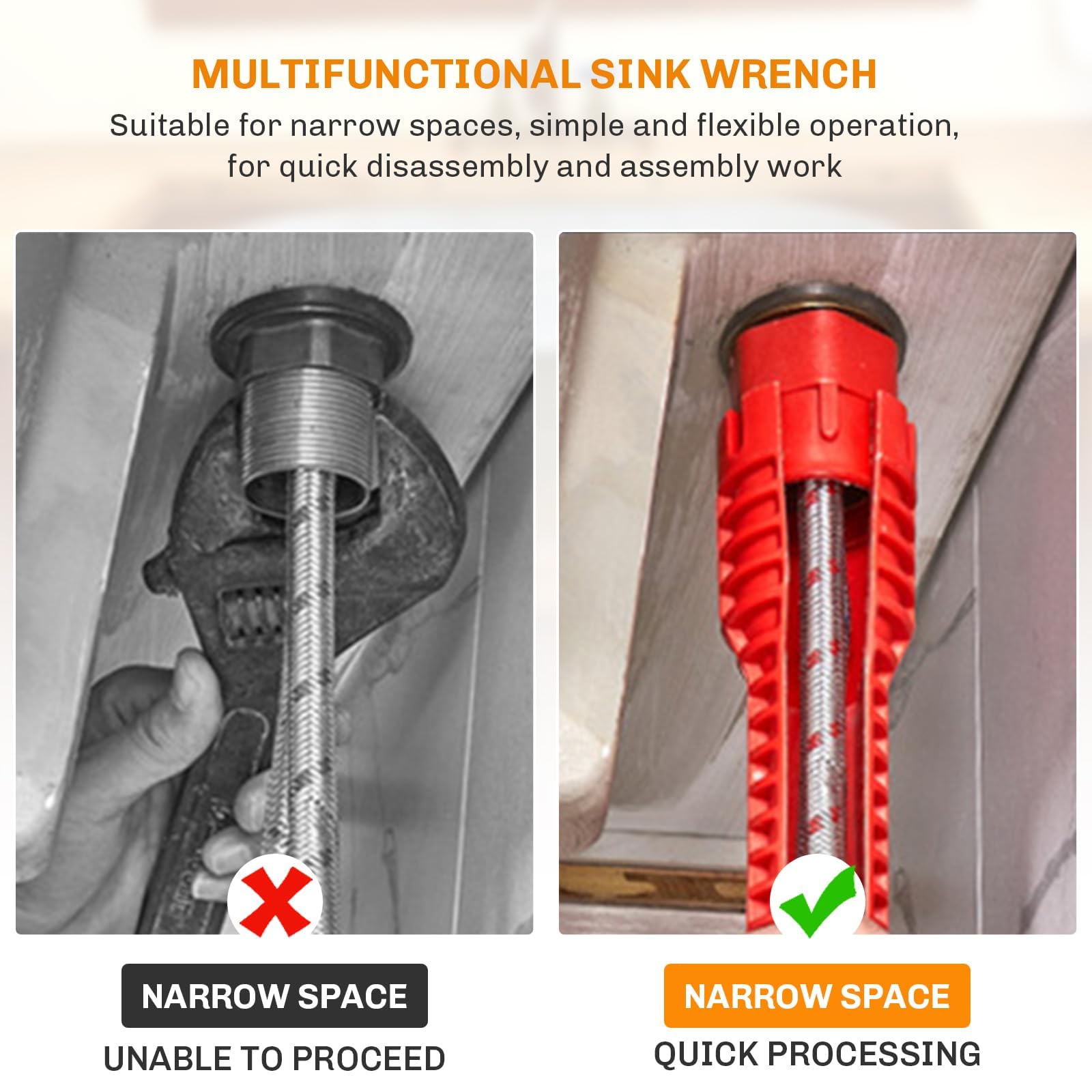 TIANMENSHAN Tap Spanner Tool has extra-long reach for hard-to-access nuts.