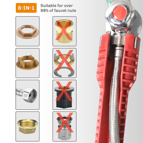 TIANMENSHAN Tap Spanner Tool supports multi-functional use for sinks, kitchens, bathrooms.