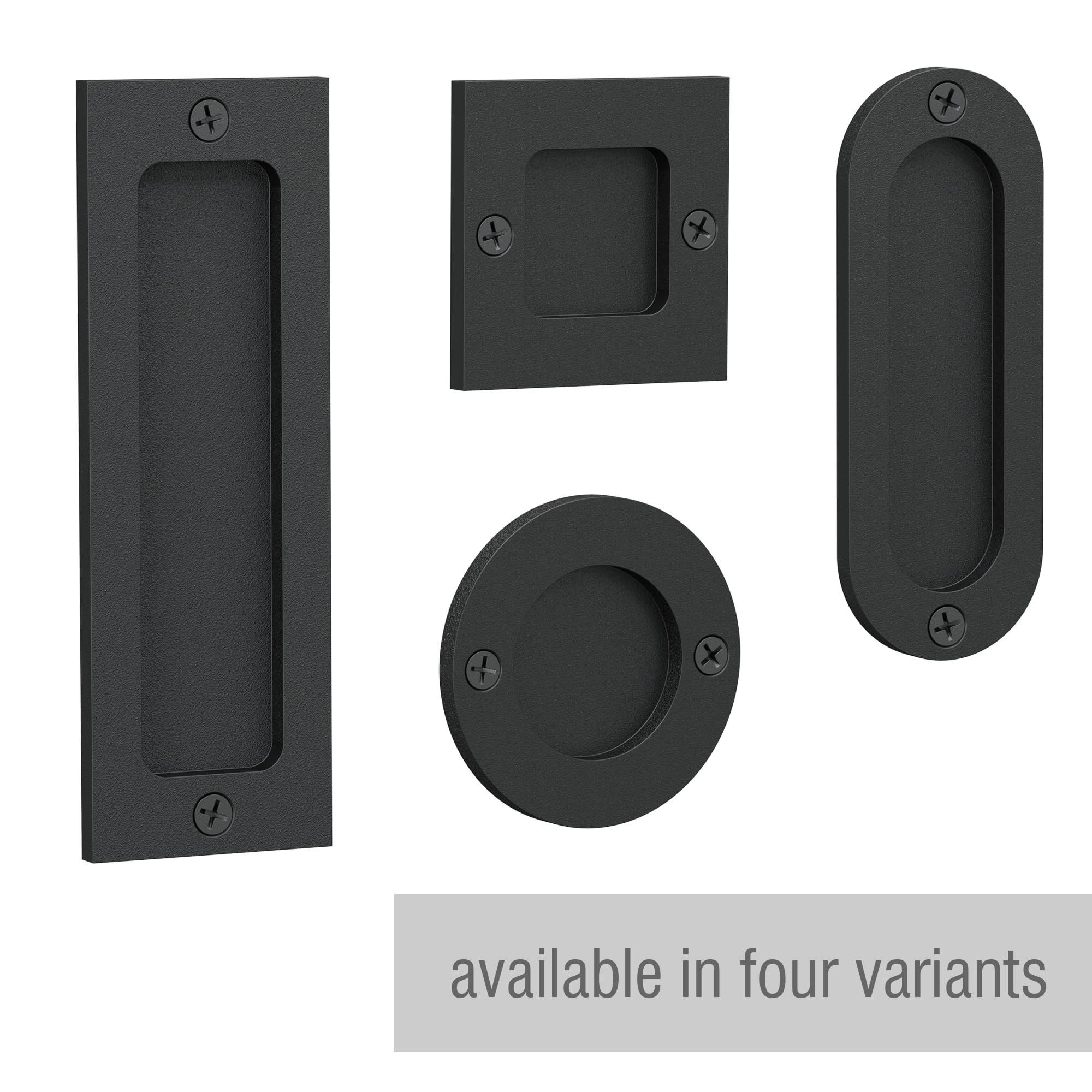 Tibres door handle faceplate in matte black, 6-inch length for a streamlined finish.