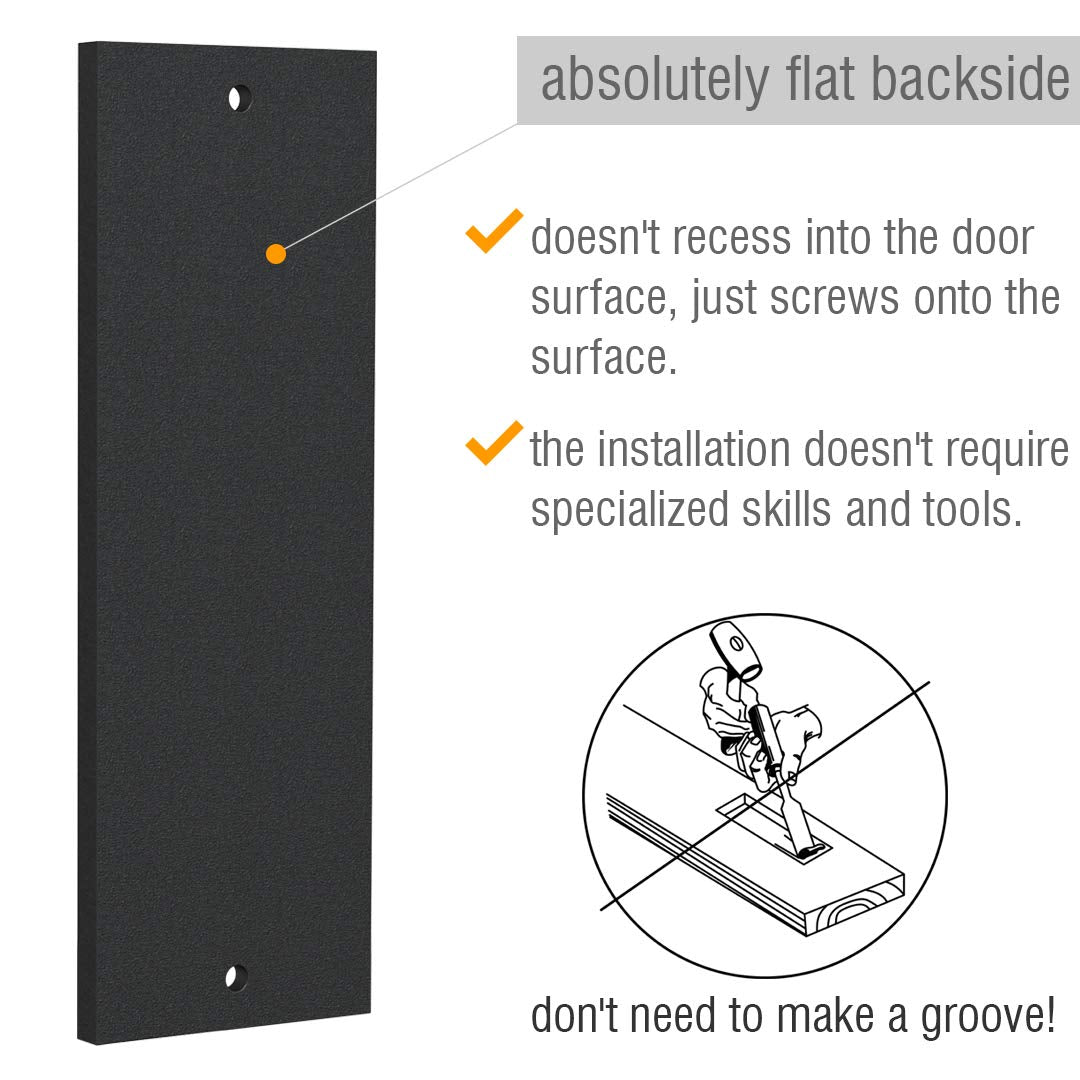 Tibres recessed rectangular handle in matte black offers flush, clean lines.