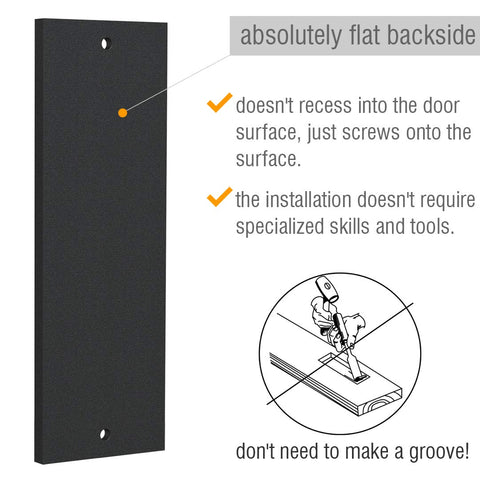 Tibres recessed rectangular handle in matte black offers flush, clean lines.
