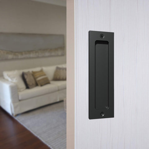 Tibres door pull on cabinet doors, modern, unobtrusive hardware