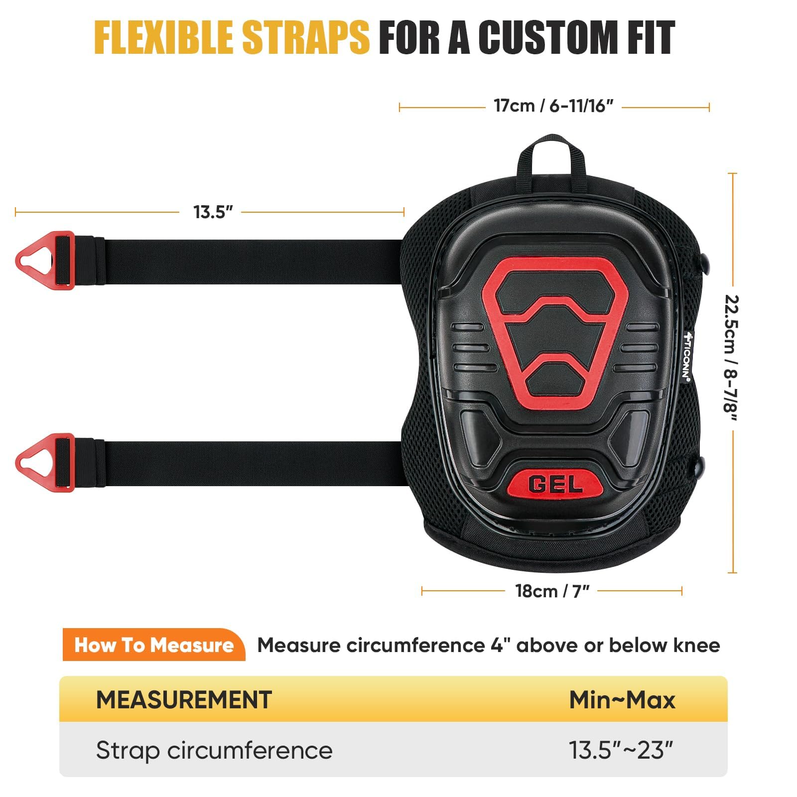 Breathable mesh lining keeps knees cool during work sessions