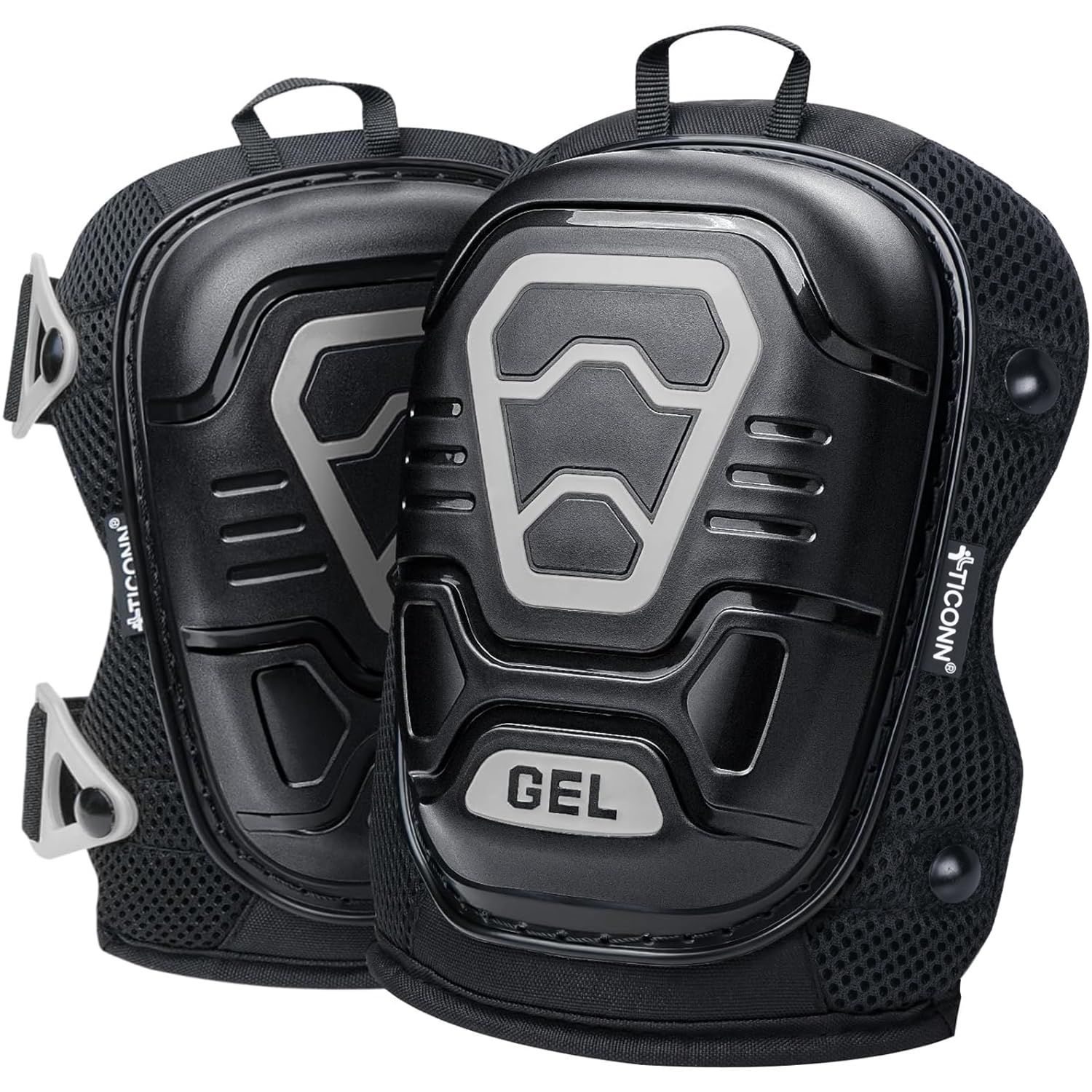 TICONN Gel Knee Pads with soft foam cushion for comfortable kneeling support.
