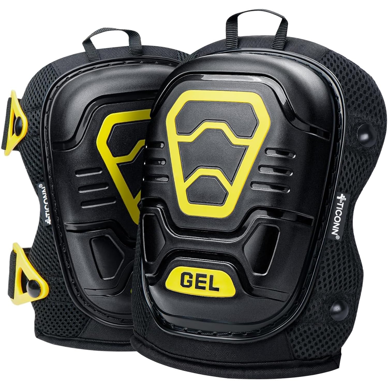 TICONN gel knee pads with soft foam cushion offer long-lasting comfort during flooring tasks.
