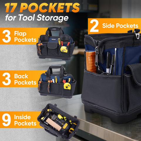 TICONN tool bag exterior pockets for quick tool access