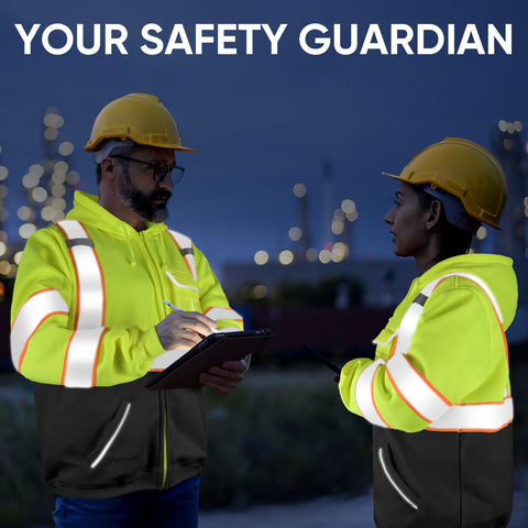 TICONN hi-vis safety hoodie ID pocket for easy badge storage on site