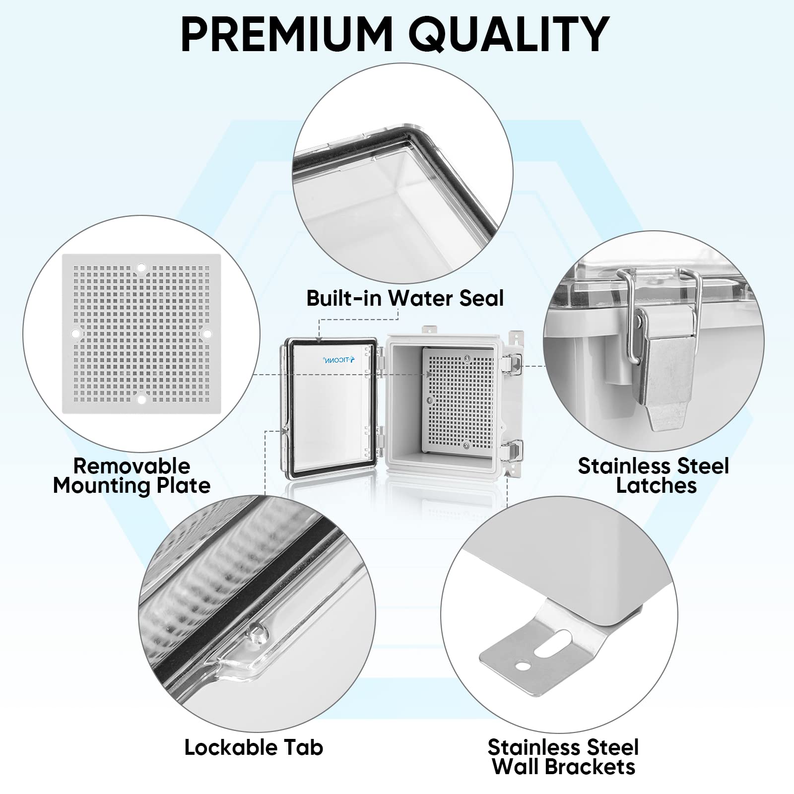 TICONN mounting plate brackets illustrate simple outdoor mounting