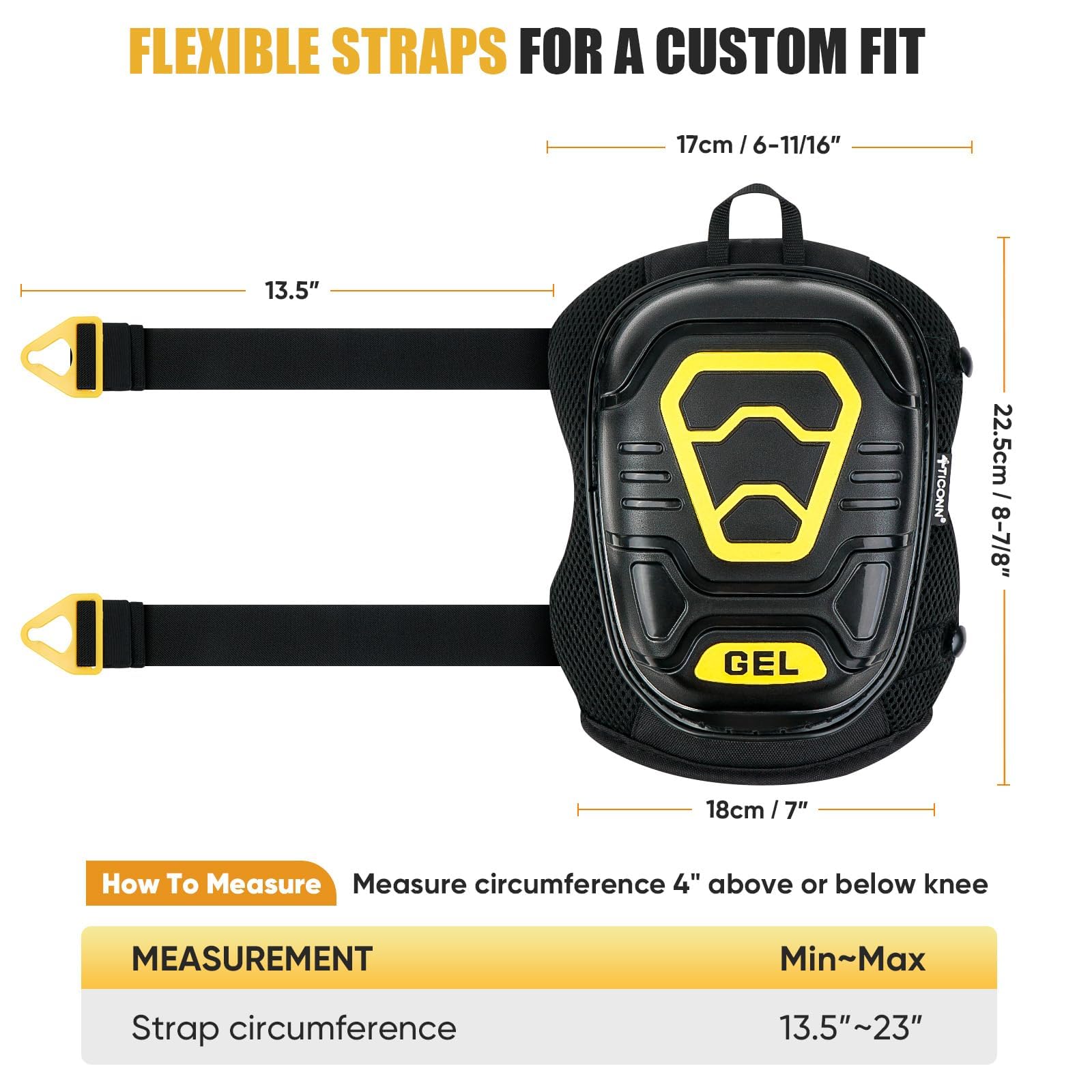 Breathable mesh outer layer keeps knees cool and dry during tasks.