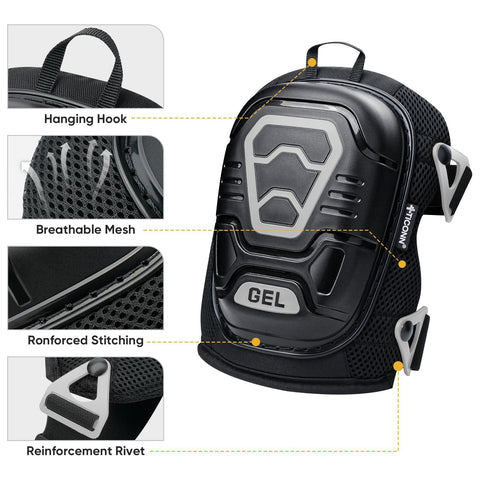 TICONN knee pads ideal for multi-task use like flooring and gardening.