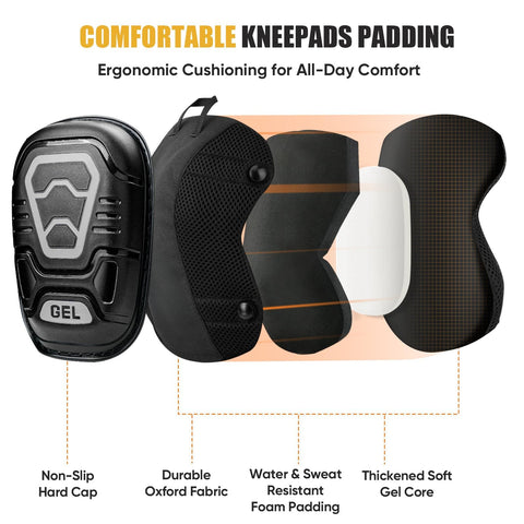TICONN knee pads with secure elastic straps for stable wear.