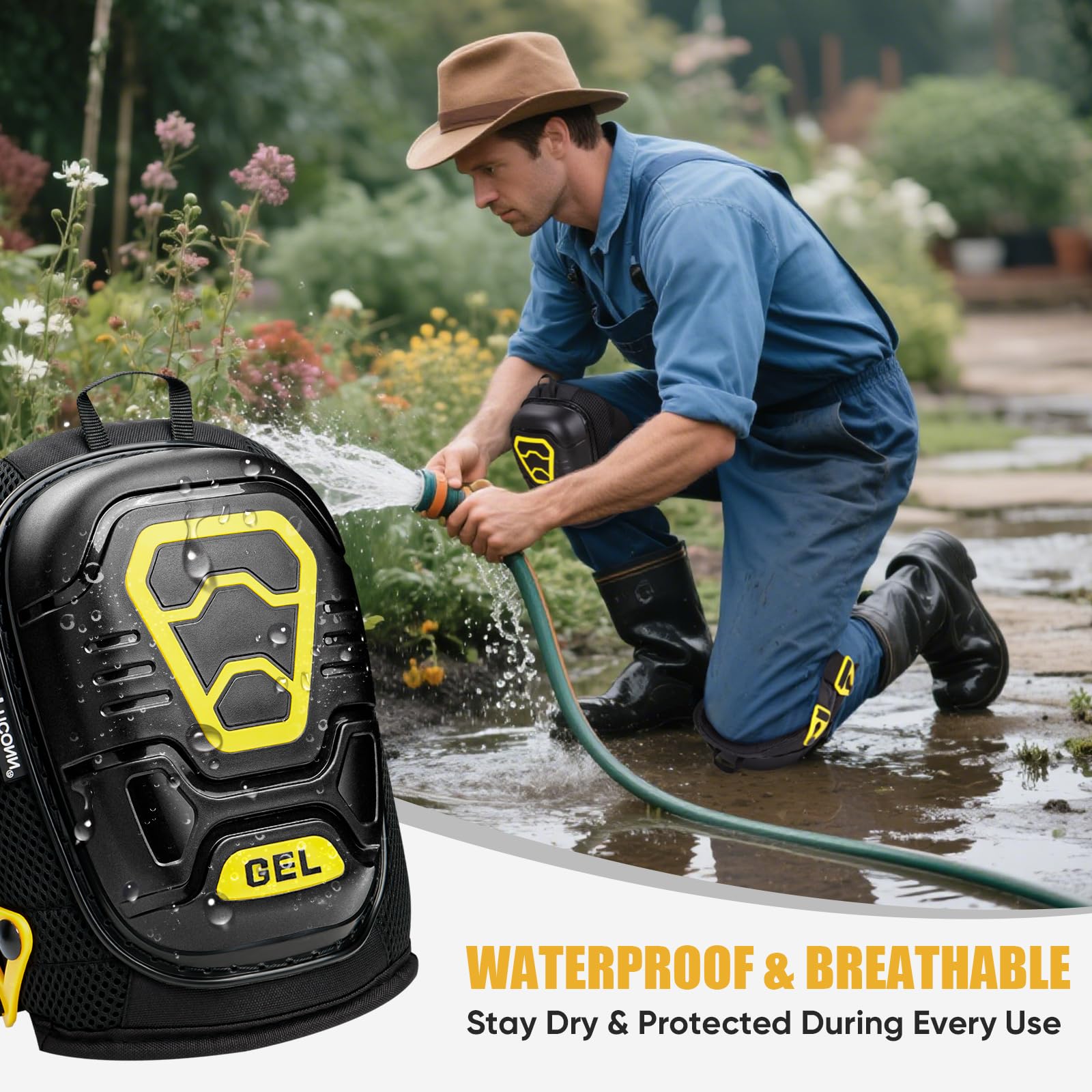 TICONN knee pads designed for a range of tasks from gardening to flooring.