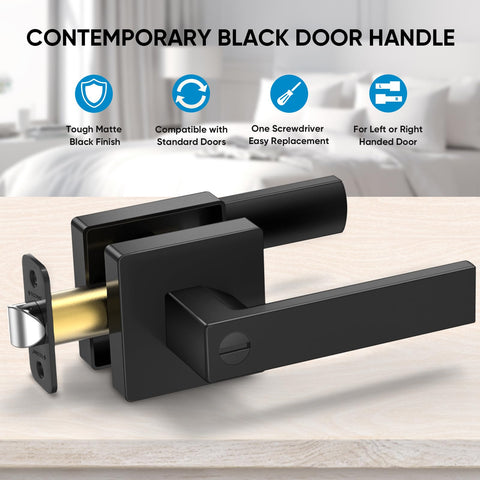 TICONN square lever side view suitable for hallway, bedroom, and bathroom