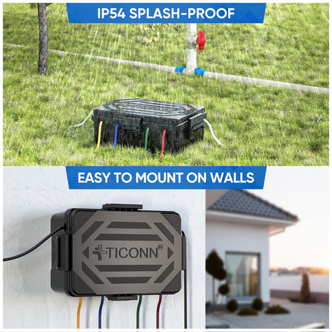 TICONN outdoor box wall-mount holes for stable installation.