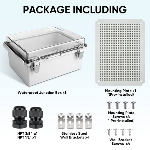TICONN outdoor weatherproof box suitable for DIY sprinkler or lighting projects.