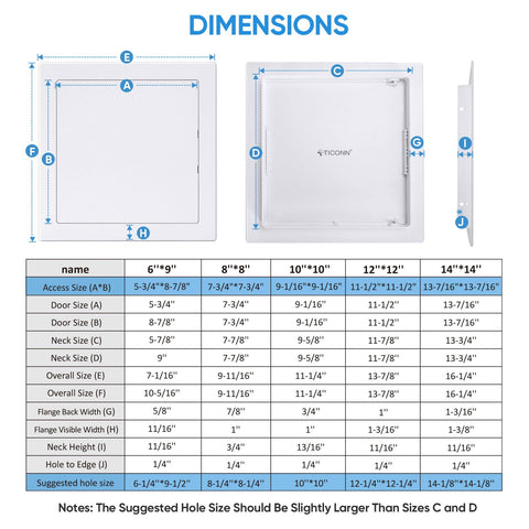 TICONN wall access panel with paintable surface blends with decor