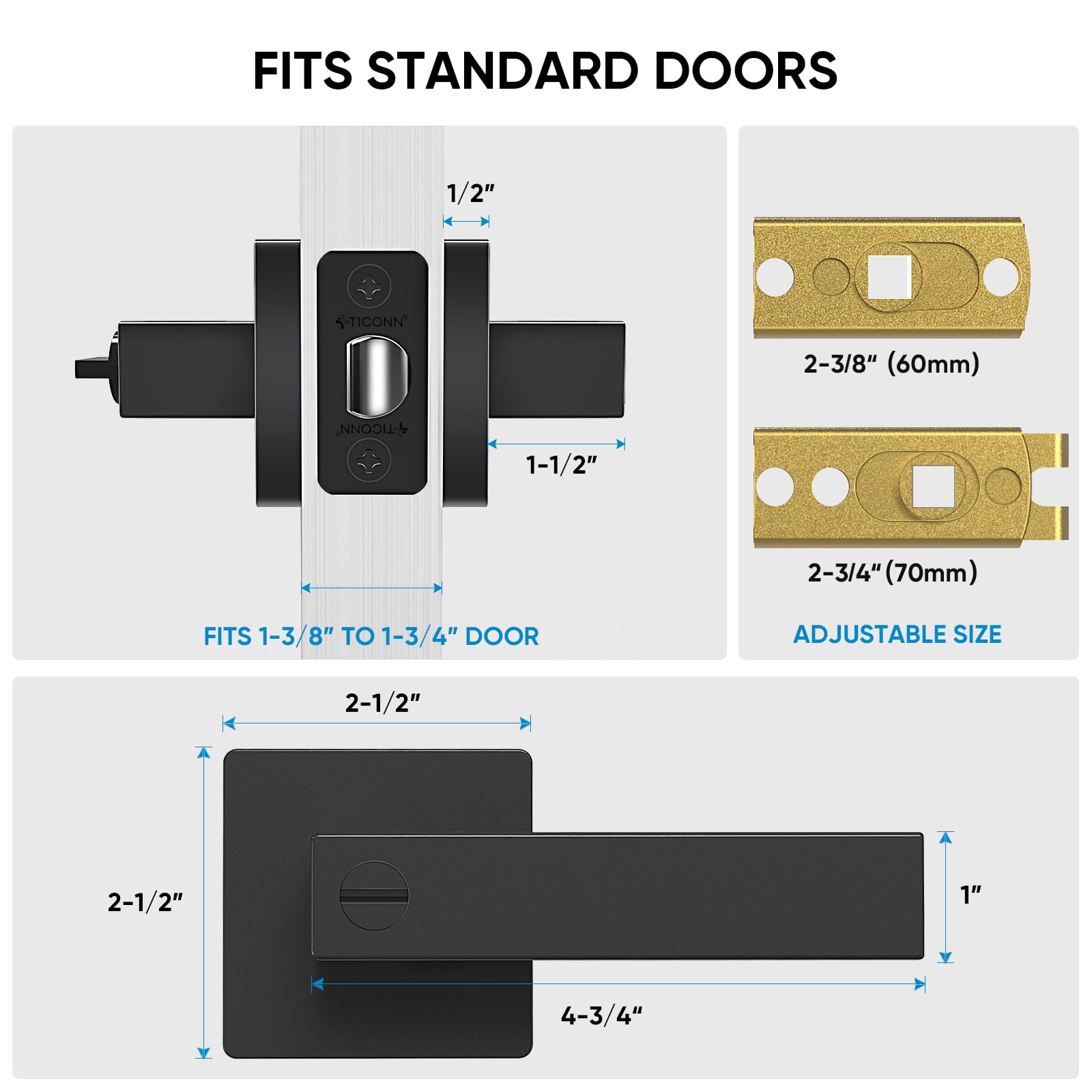 TICONN privacy lever with lock provides private space for bedrooms and baths.