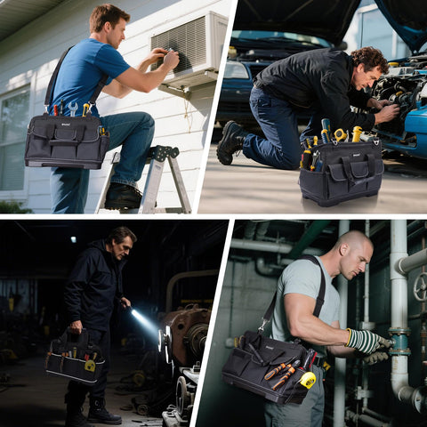 TICONN base design helps maintain tool organization and bag stability.