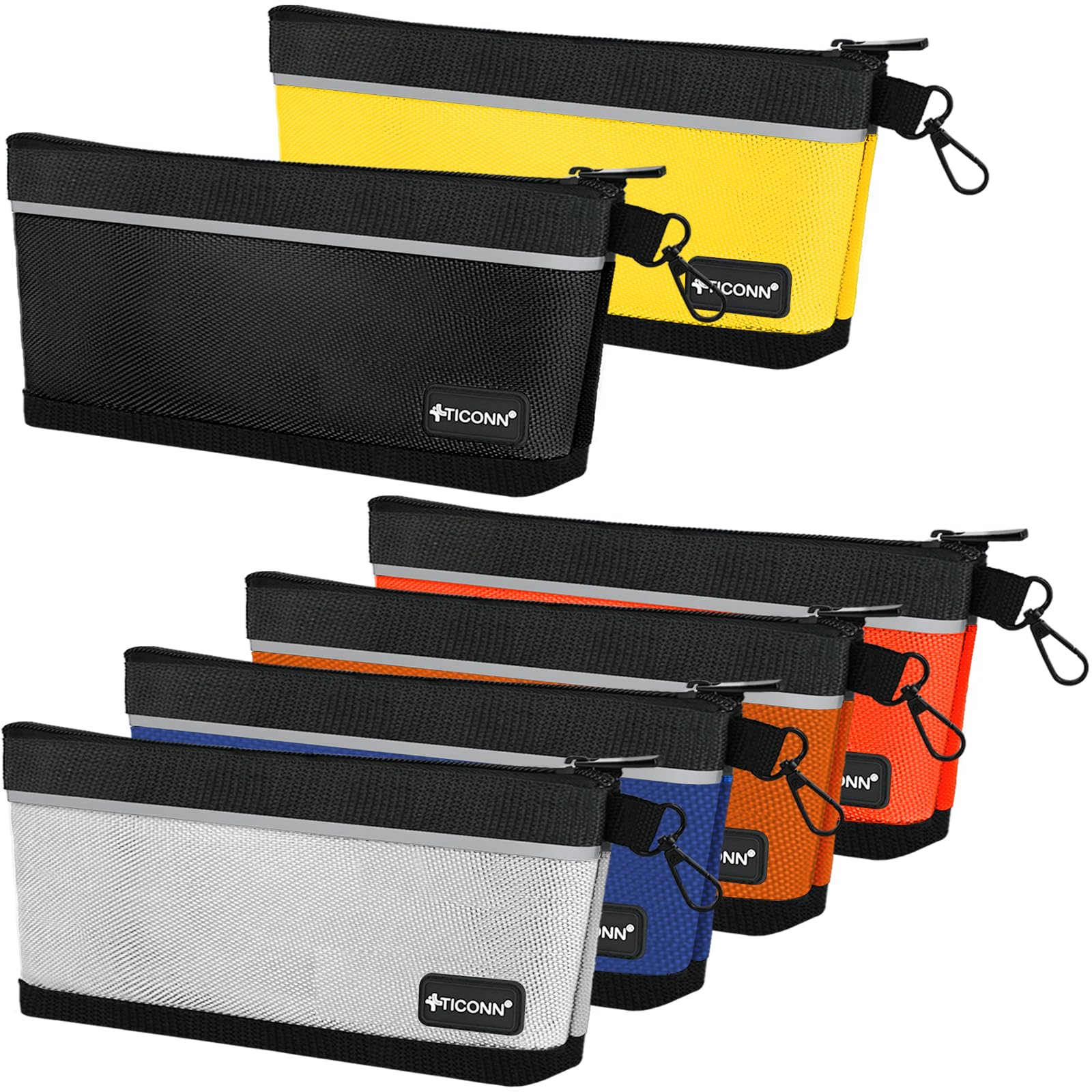 TICONN tool pouch zipper close-up shows smooth action for fast tool access