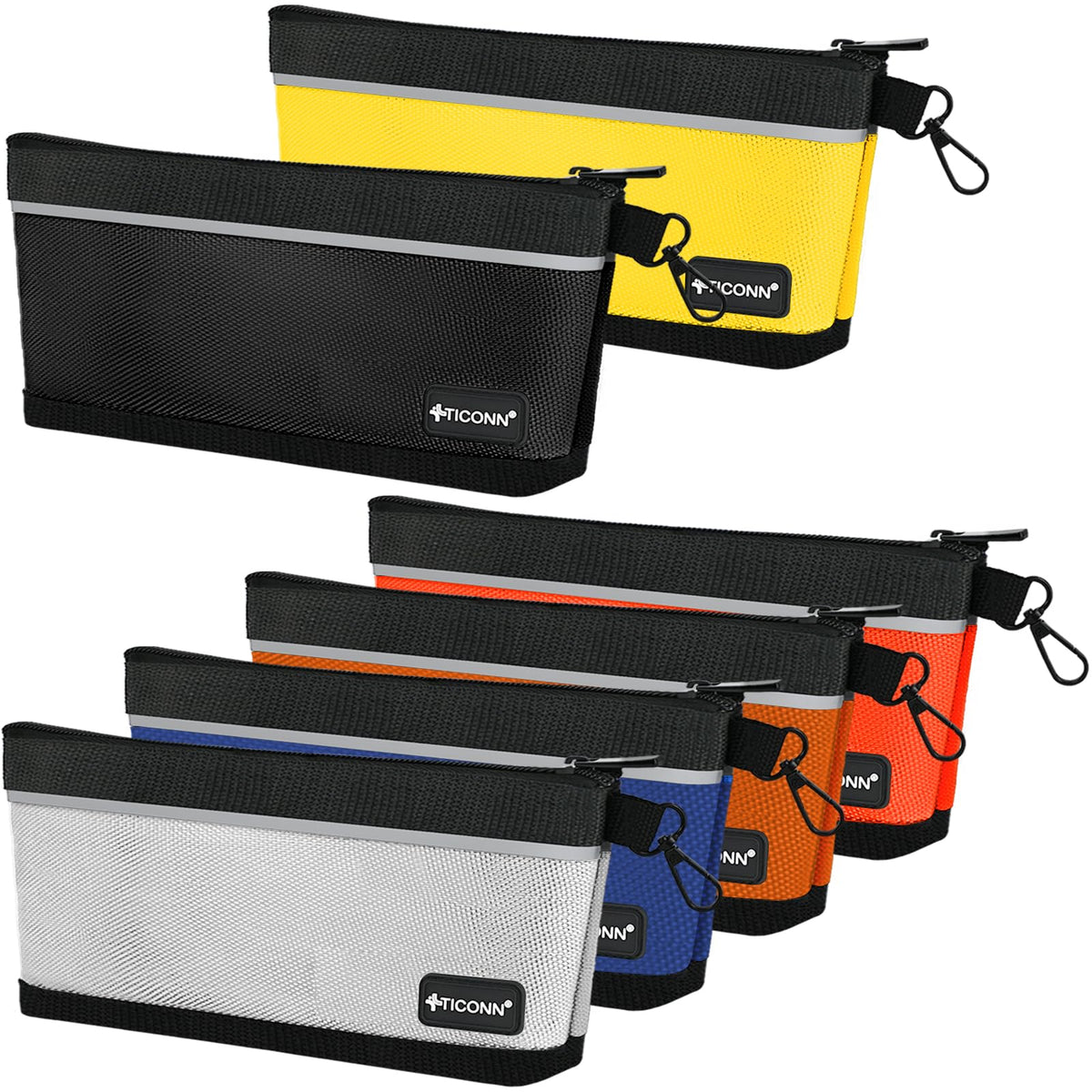 TICONN tool pouch zipper close-up shows smooth action for fast tool access