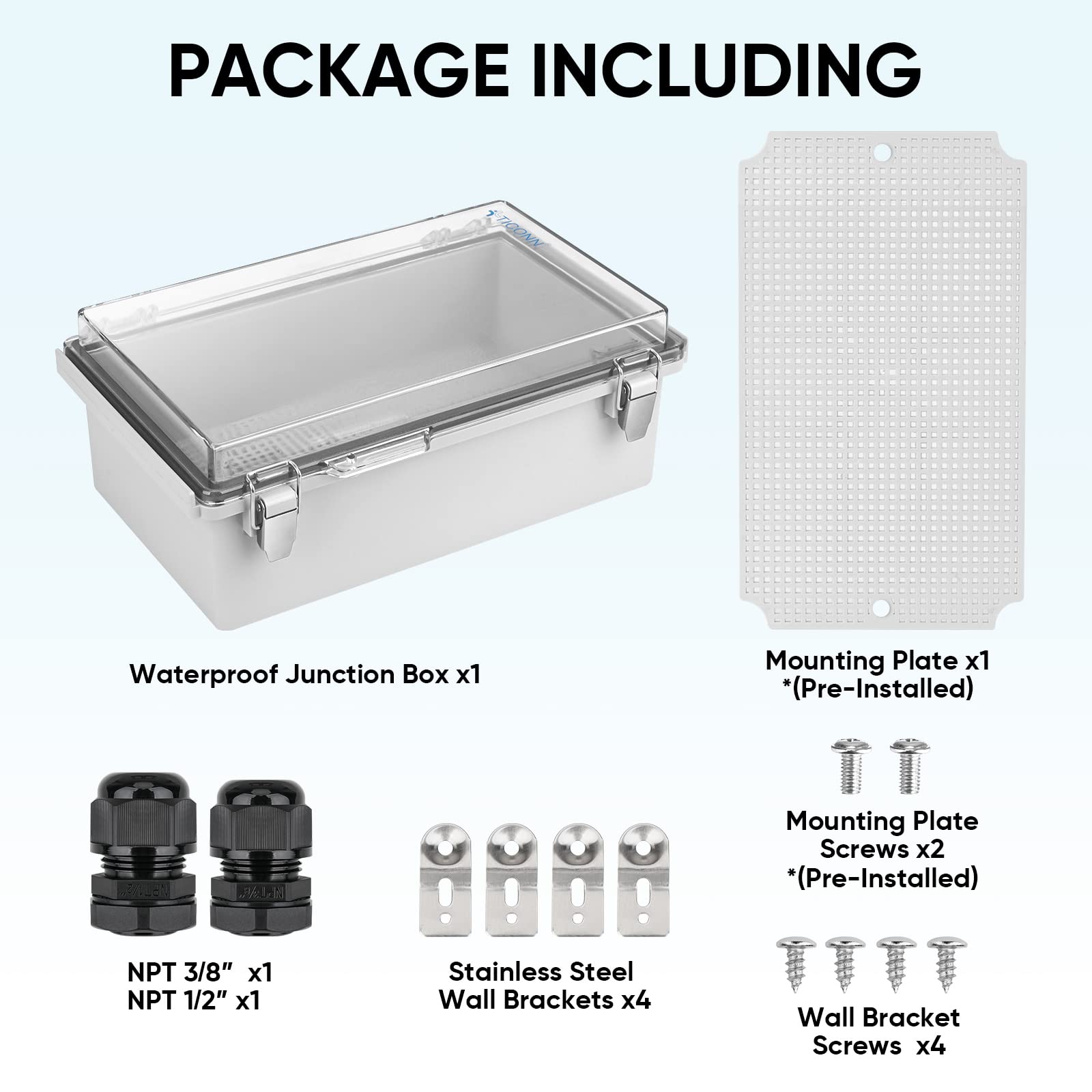TICONN wall brackets for sturdy outdoor mounting