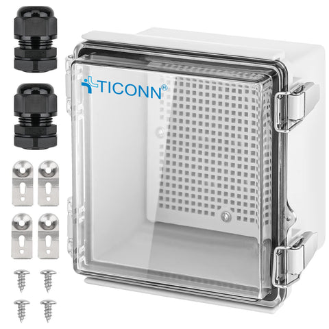 TICONN waterproof junction box front view for outdoor protection