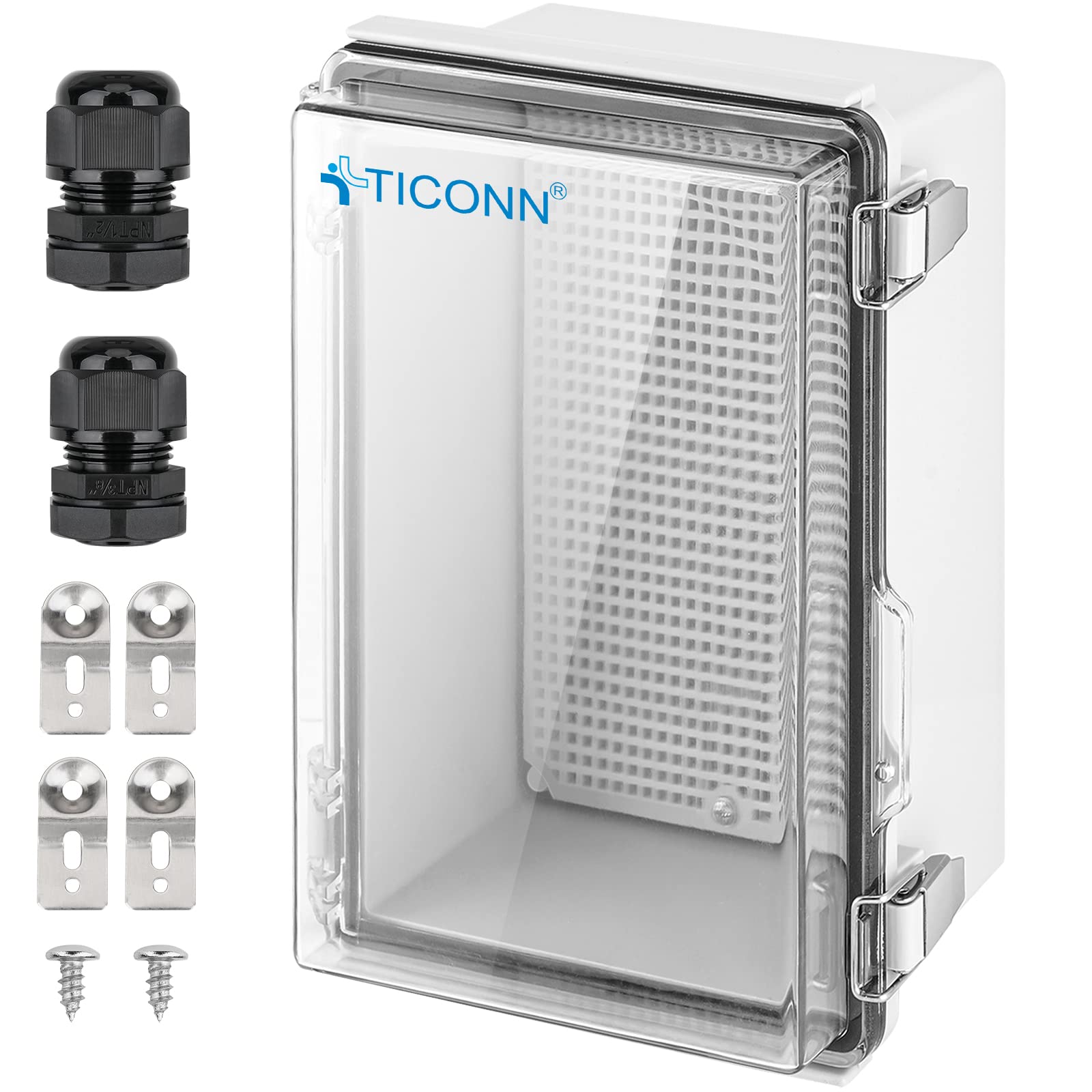 TICONN waterproof junction box IP67 hinged cover for outdoor protection