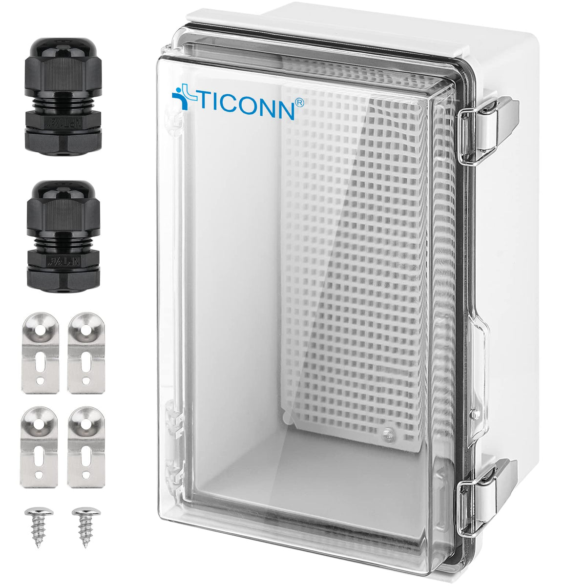 TICONN waterproof junction box IP67 hinged cover for outdoor protection