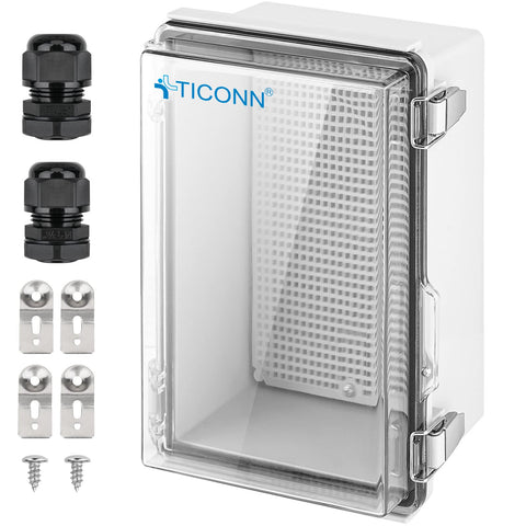 TICONN waterproof junction box IP67 hinged cover for outdoor protection