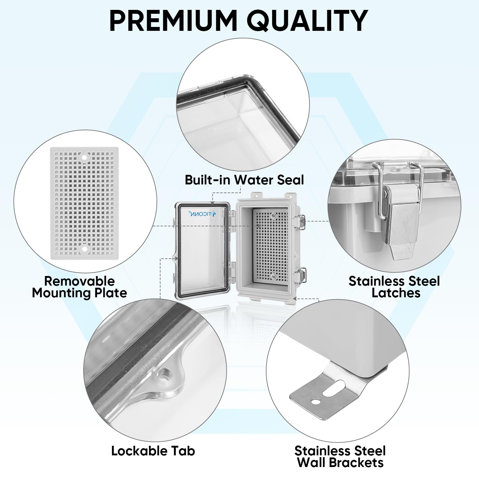 TICONN mounting plate included supports secure outdoor installations