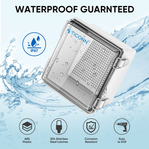 TICONN waterproof junction box open cover enables easy wiring access