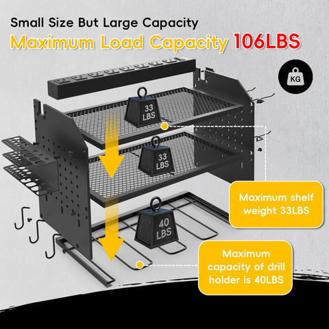 Tidjani garage tool storage maximizes workspace and reduces clutter.