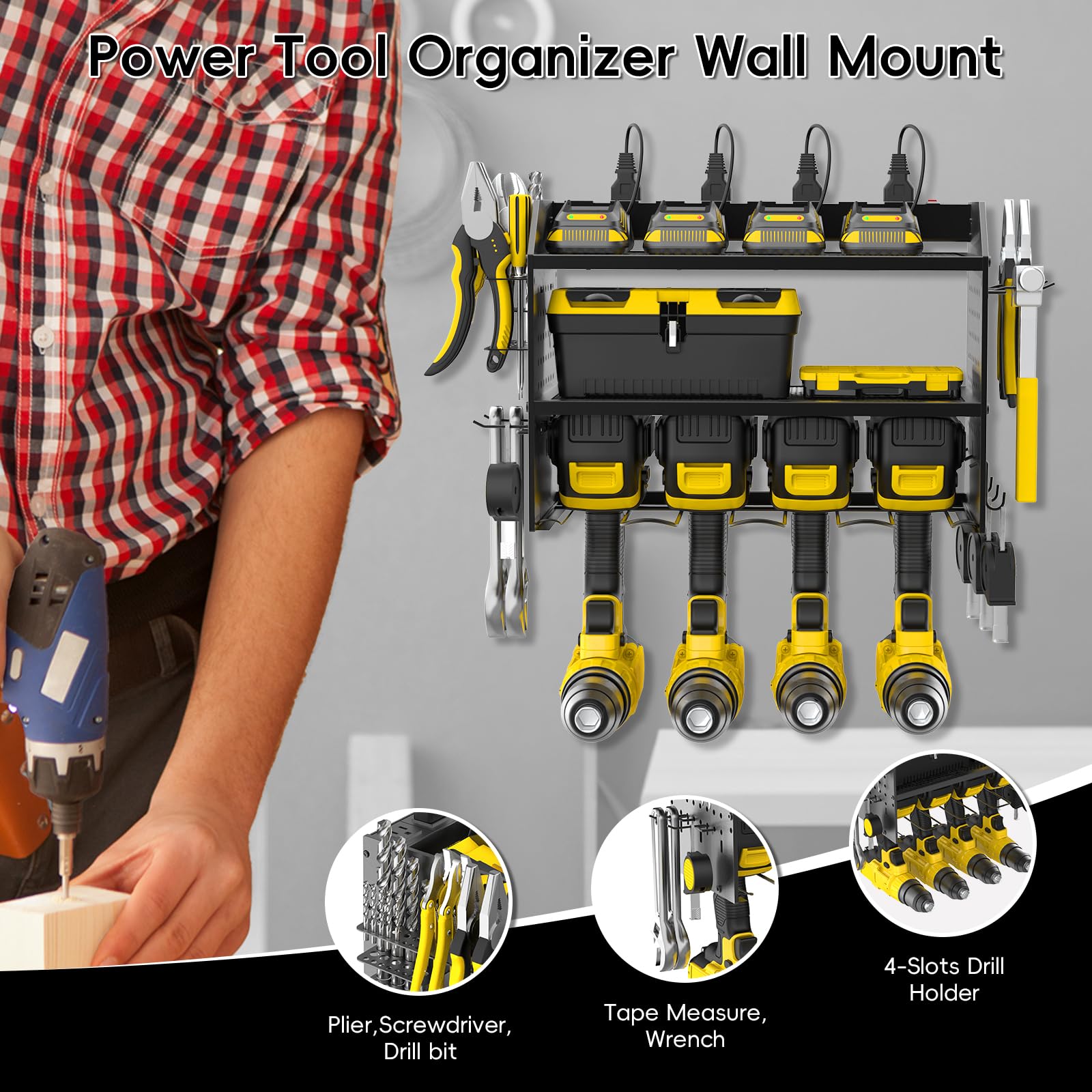 Tidjani heavy-duty metal frame provides stable garage storage and easy access.