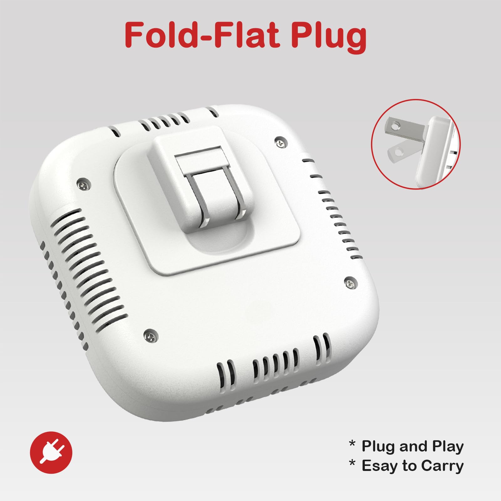 TIDOOS 4-in-1 CO detector folded plug saves packing space for trips
