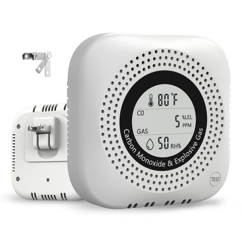 TIDOOS 4-in-1 CO detector front view showing compact safety for homes