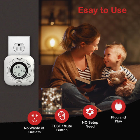 TIDOOS 4-in-1 CO detector travel size ready for RV or hotel stays