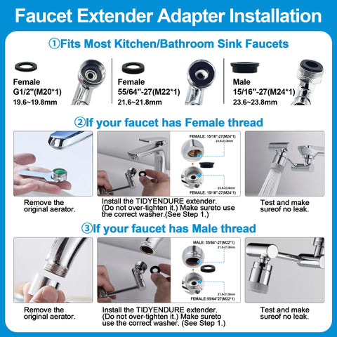 TD TIDYENDURE easy angle adjustment for kitchen and bath