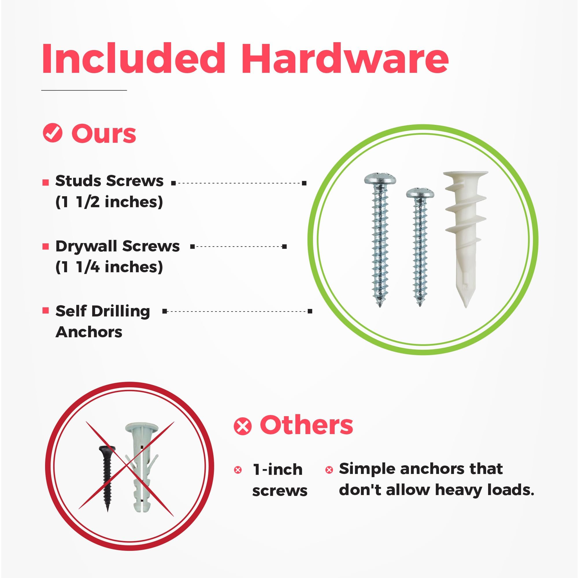 TIDYME three-rack six-hook design saves wall space efficiently.