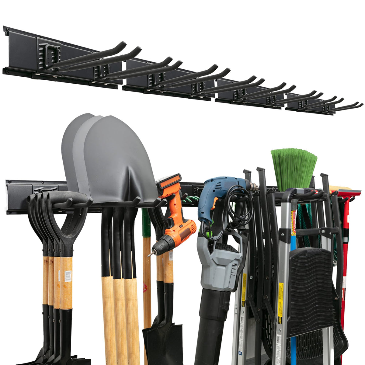 TIDYME garage tool organizer wall mount with 64-inch length for ample storage.