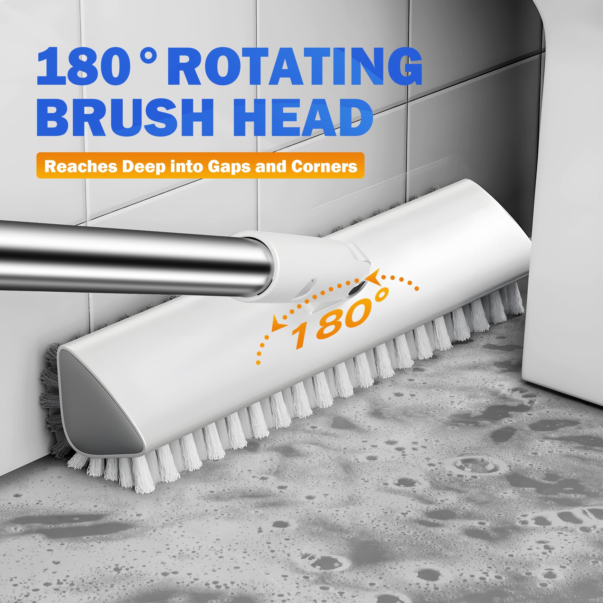 TidyTale grout brush hard PP bristles power through grime on tiles and patios.