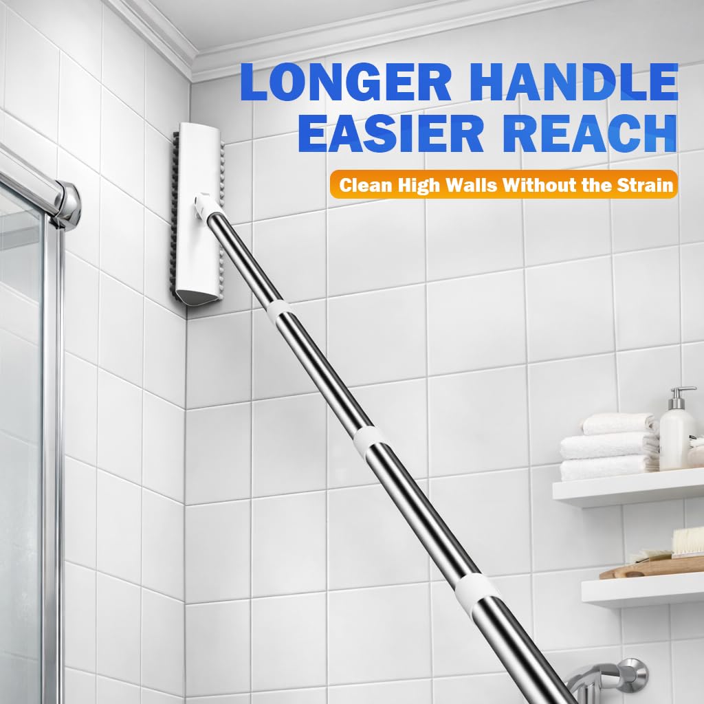 TidyTale grout brush ideal for bathrooms, kitchens, garages, and outdoor spaces.