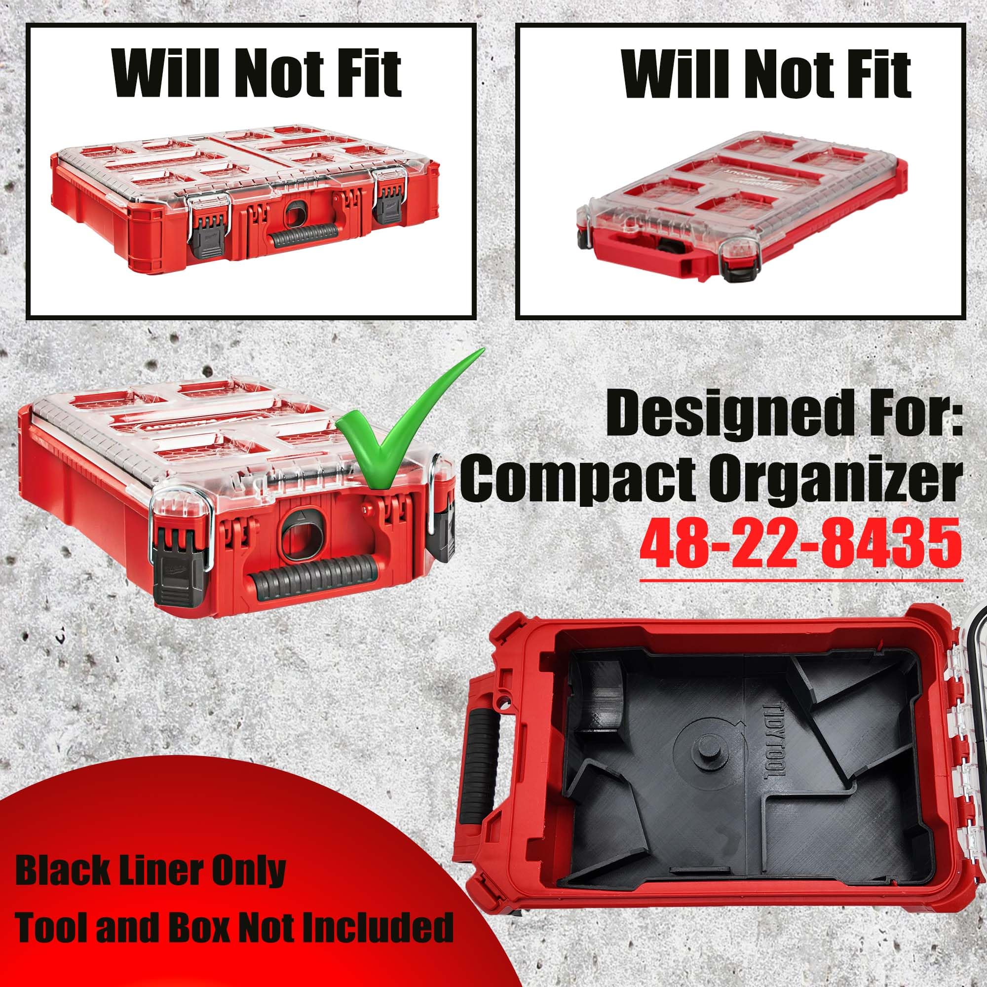 TidyTool liner for 2686-20 keeps grinding bits secure during transport.