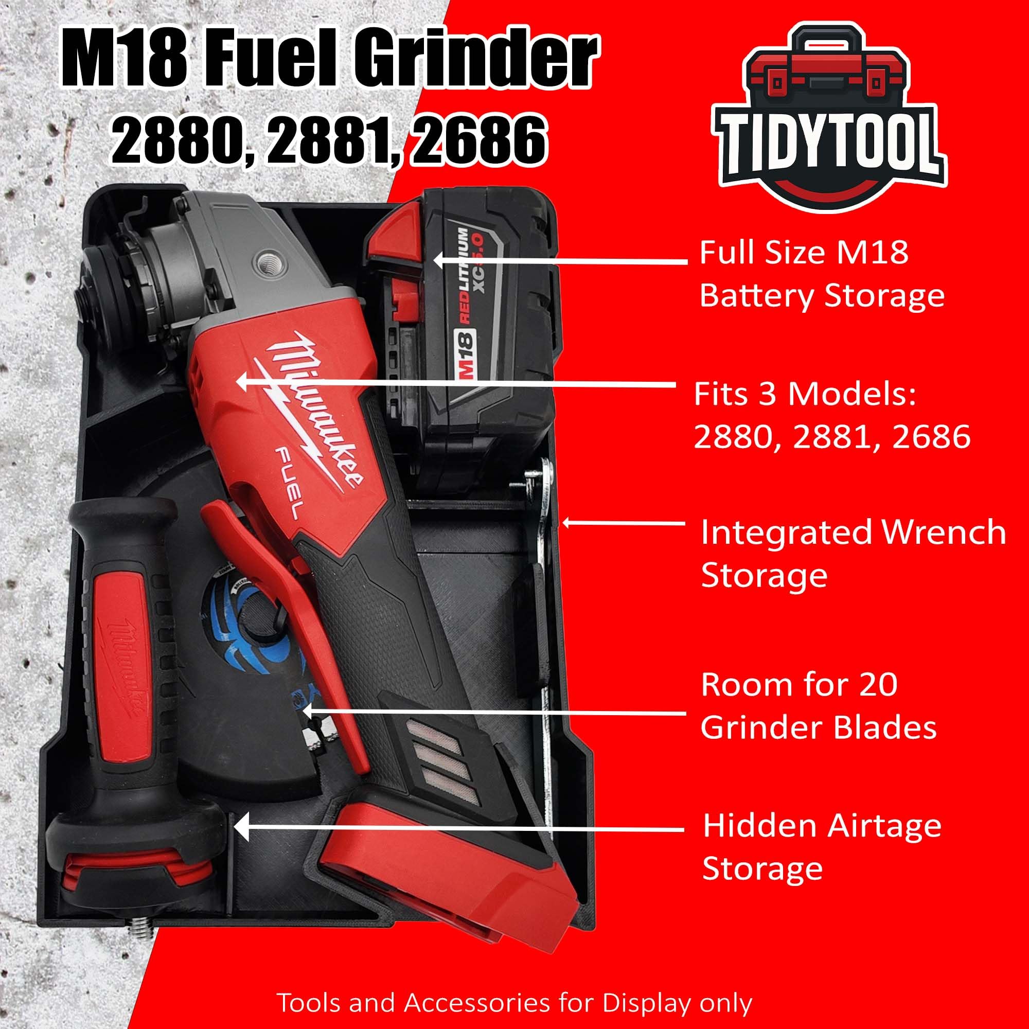 TidyTool Packout liner integrates into compact organizer for organized tool storage.