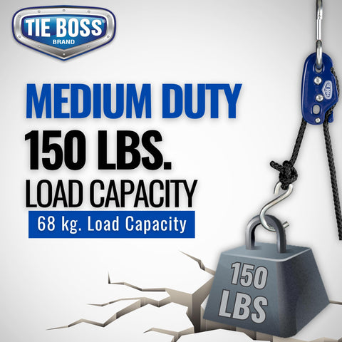 Tie Boss G-hook included for quick attachment to anchors.