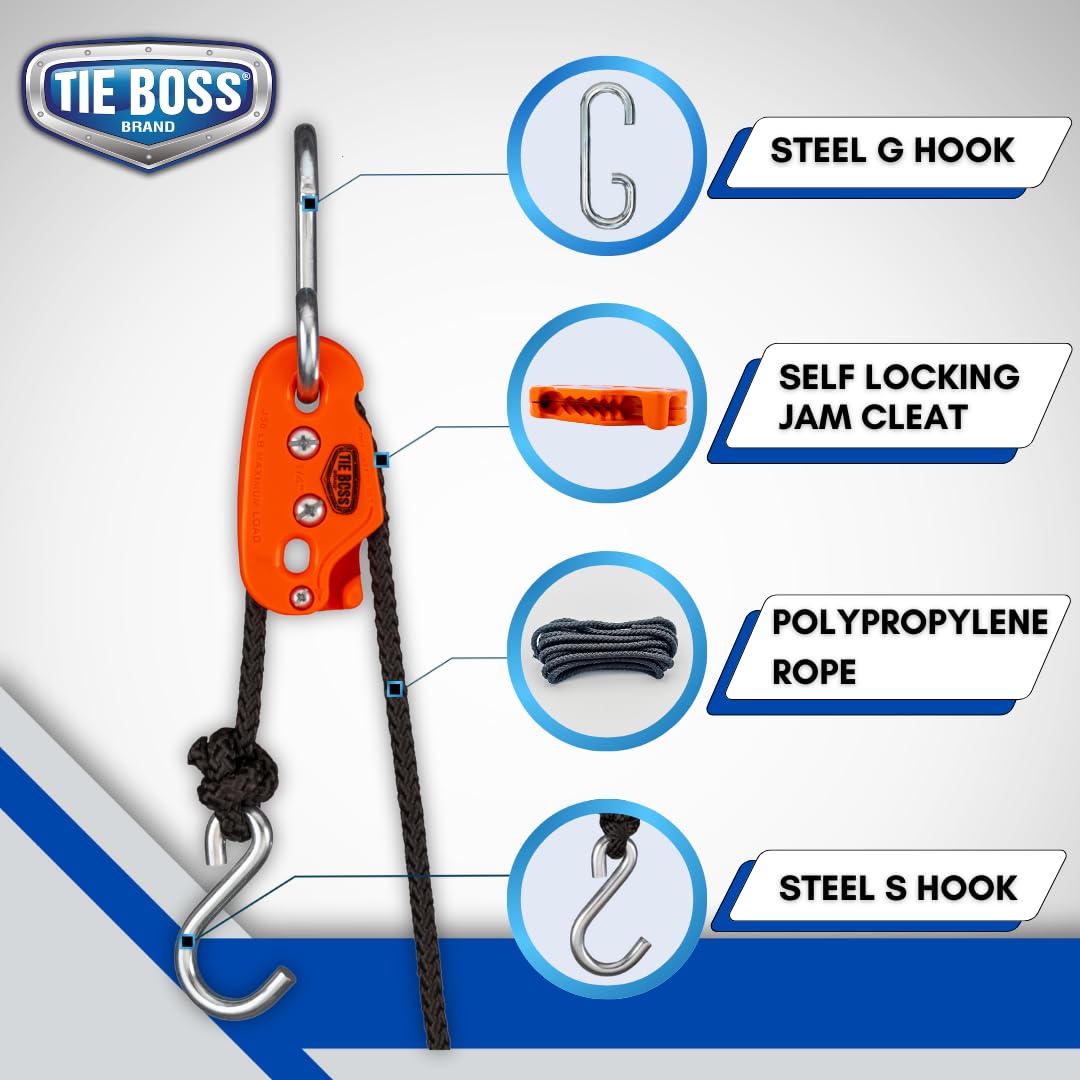 Weather-resistant nylon body of Tie Boss ideal for outdoor use and long-lasting performance.