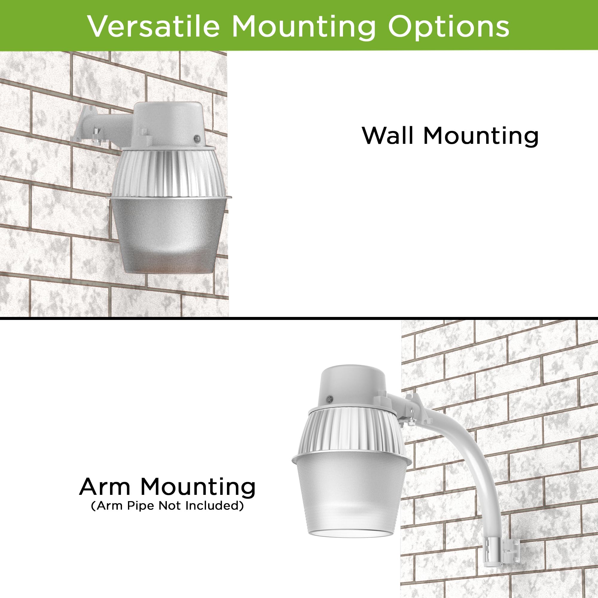 TierONE barn light mounted on wall or pole for flexible placement