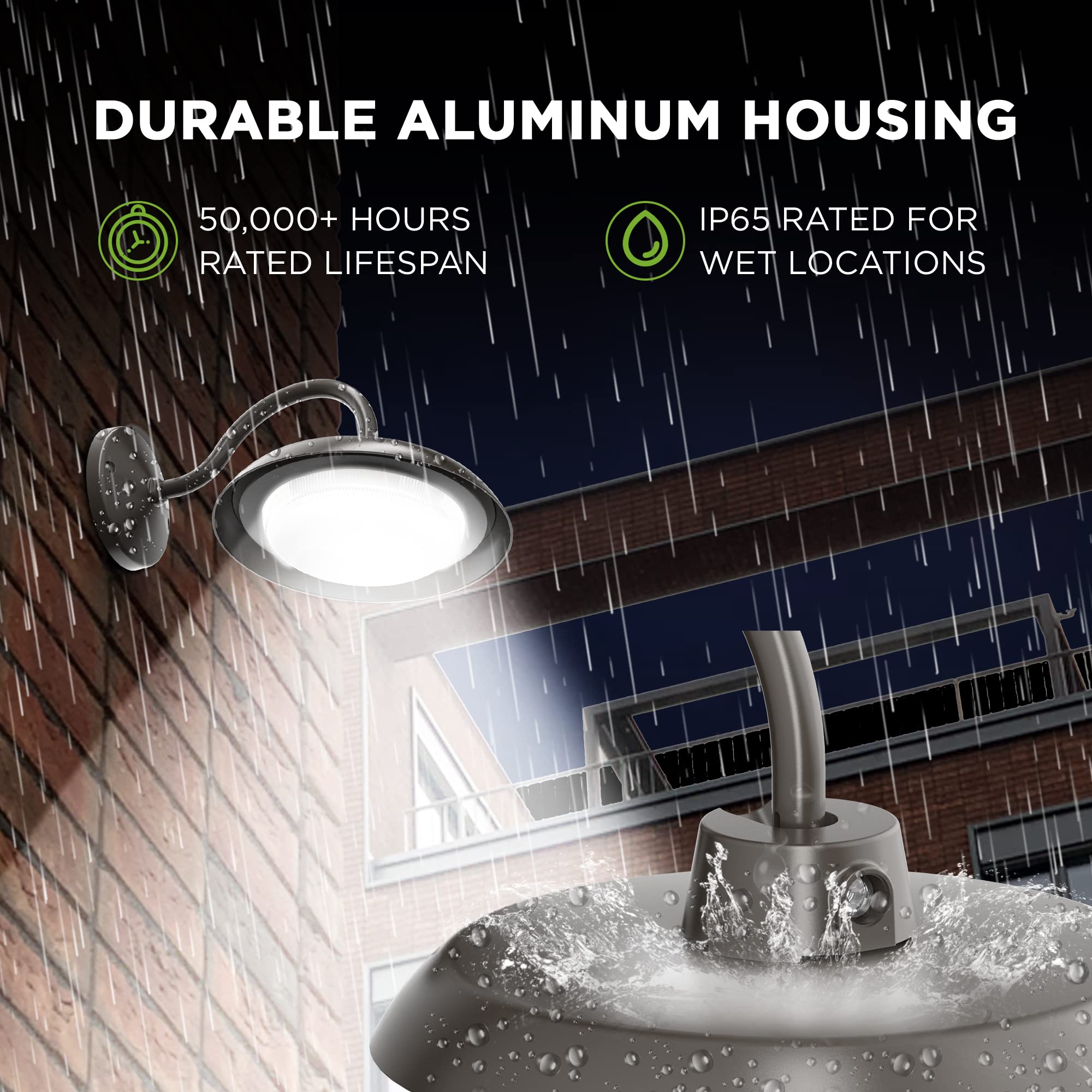 TierONE UL-listed wet-location light ensures safe operation in outdoor environments.