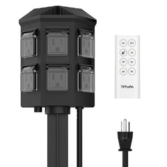 Tiffcofio outdoor power stake timer with remote control for easy lighting schedules